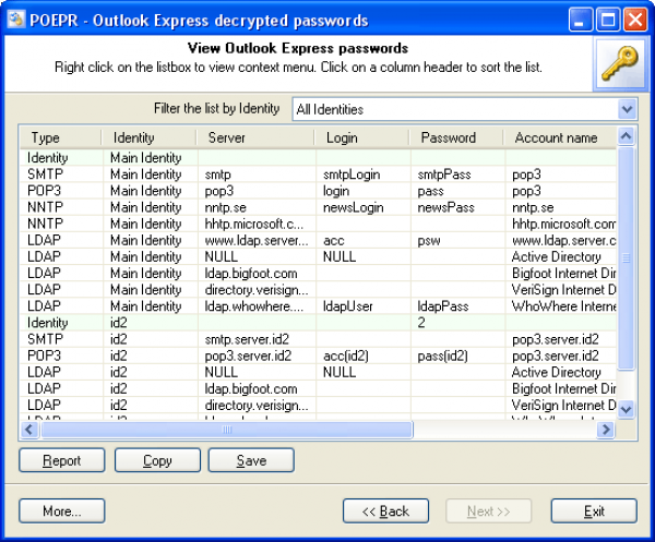 Фото Passcape Outlook Express Password Recovery. скриншот Passcape Outlook Express