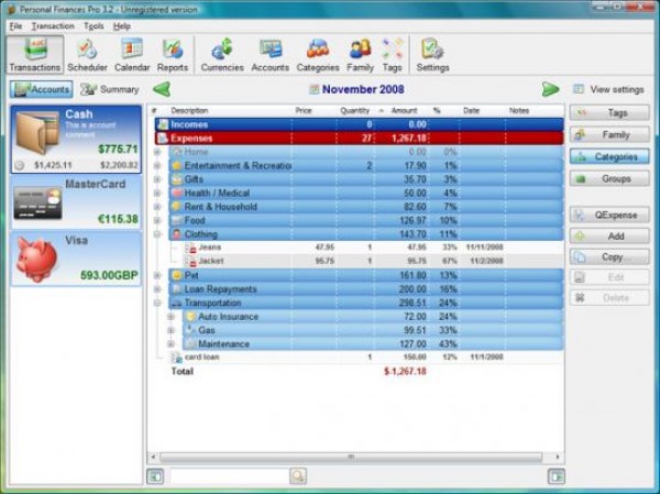 скриншот Personal Finances  5.2