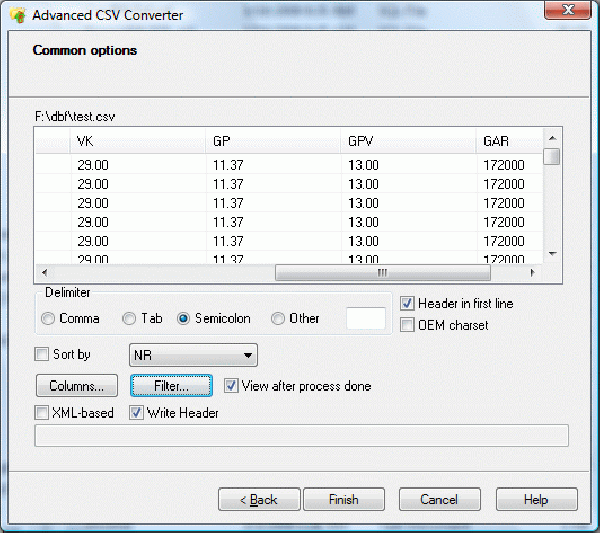 Advanced CSV Converter 7.45 for windows download