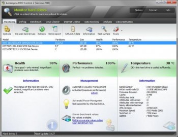скриншот Ashampoo HDD Control 
