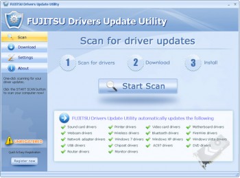скриншот FUJITSU Drivers Update Utility