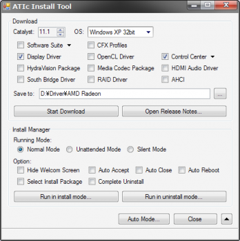 скриншот ATIc Install Tool 